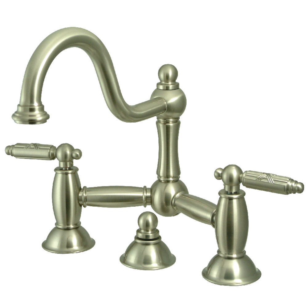 Restoration Bridge Bathroom Faucet in Brushed Nickel