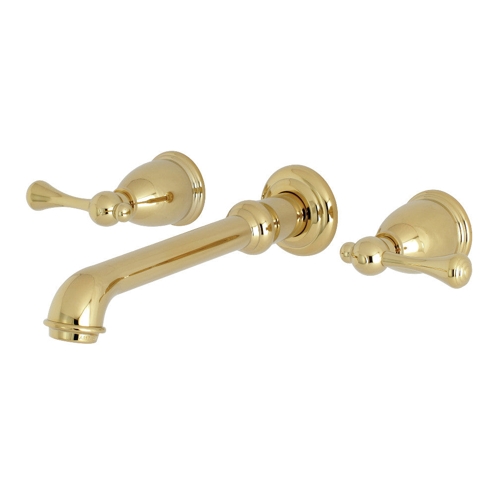 English Country Wall-Mount Bathroom Faucet in Polished Brass