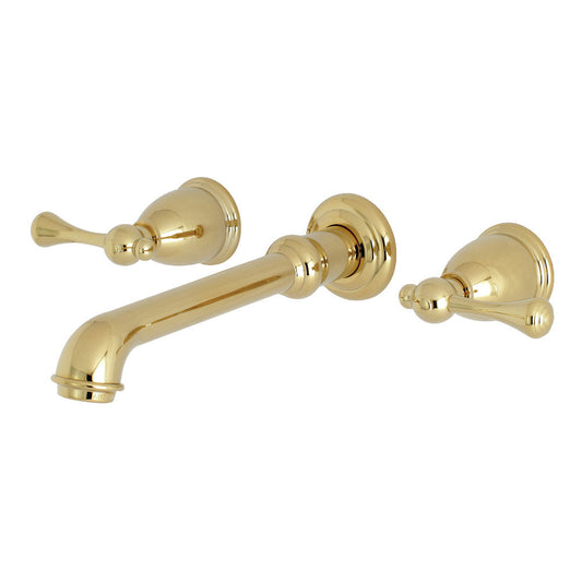 English Country Wall-Mount Bathroom Faucet in Polished Brass