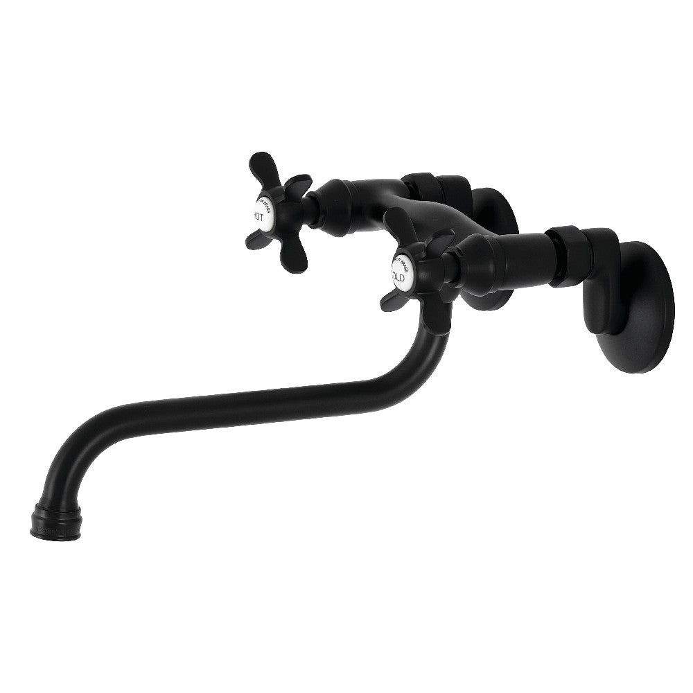 Essex Wall-Mount Bathroom Faucet in Matte Black