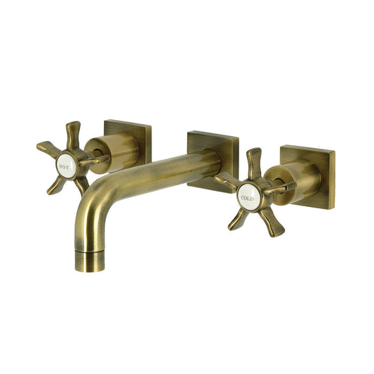 Hamilton Wall-Mount Bathroom Faucet in Antique Brass
