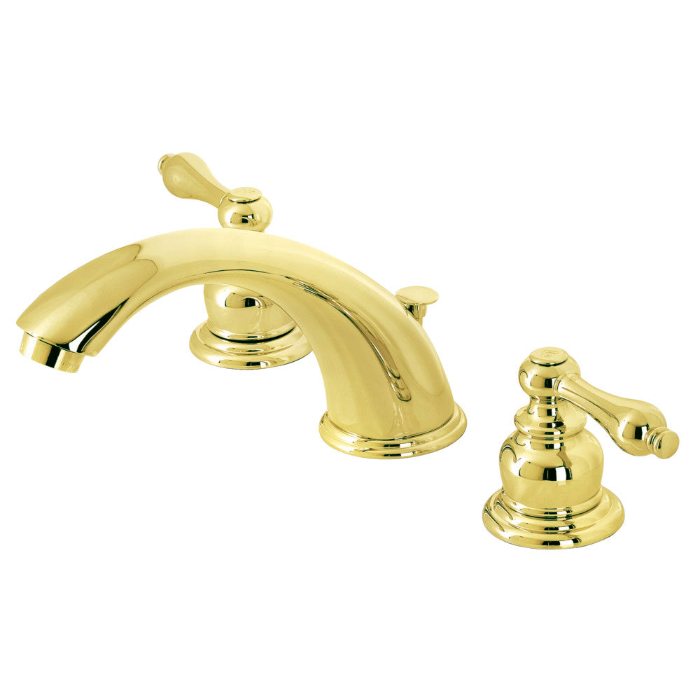 Victorian Widespread Bathroom Faucet in Polished Brass