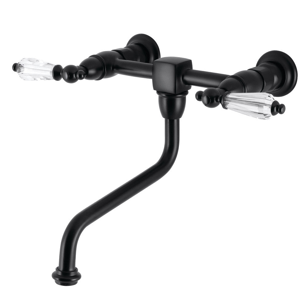 Wilshire Wall-Mount Bathroom Faucet in Matte Black