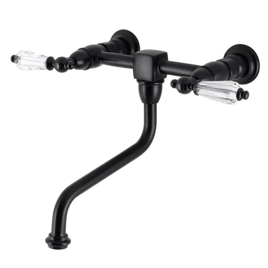 Wilshire Wall-Mount Bathroom Faucet in Matte Black