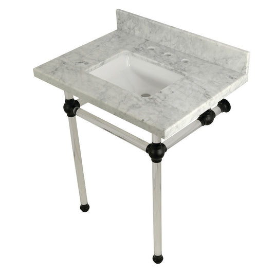 Templeton 30 Inch Console Sink in Carrara Marble