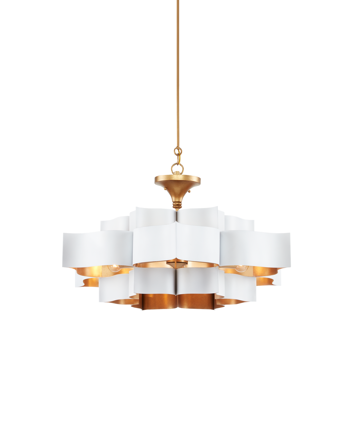Grand Lotus Large White Chandelier