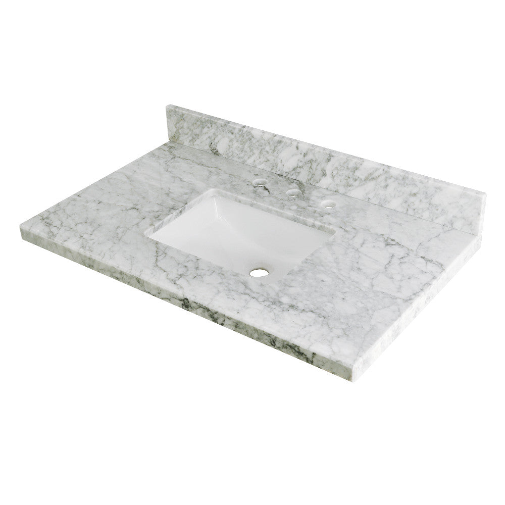 Templeton 36 Inch Vanity Sink Top in Carrara Marble