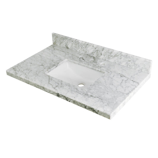 Templeton 36 Inch Vanity Sink Top in Carrara Marble