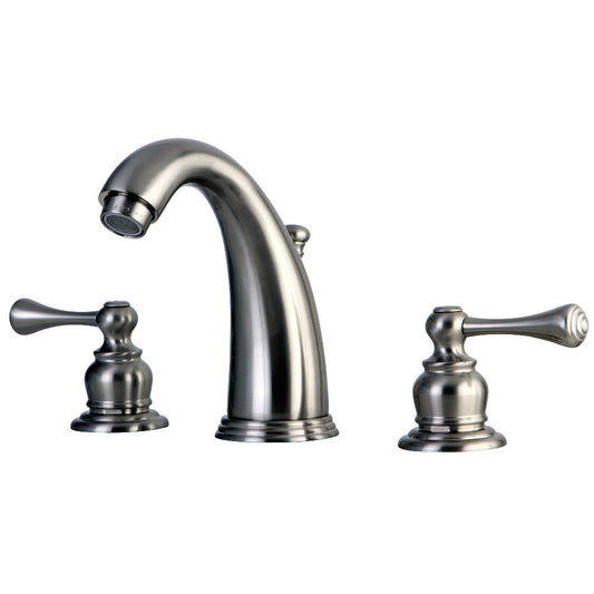 Victorian Widespread Bathroom Faucet in Brushed Nickel