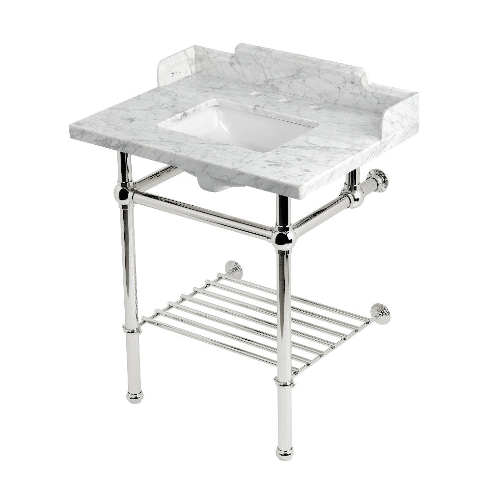 Pemberton 30 Inch Console Sink in Carrara Marble