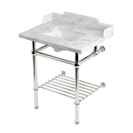 Pemberton 30 Inch Console Sink in Carrara Marble