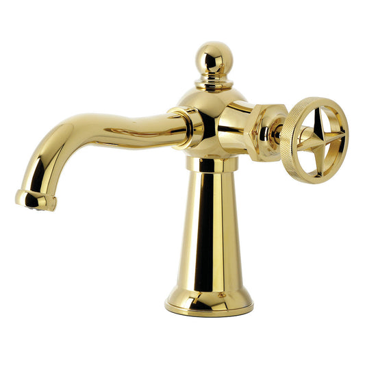 Ostro Single-Hole Bathroom Faucet in Polished Brass