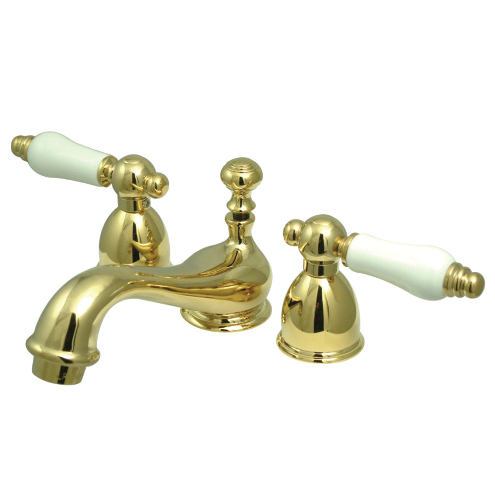 Restoration Mini-Widespread Bathroom Faucet in Polished Brass