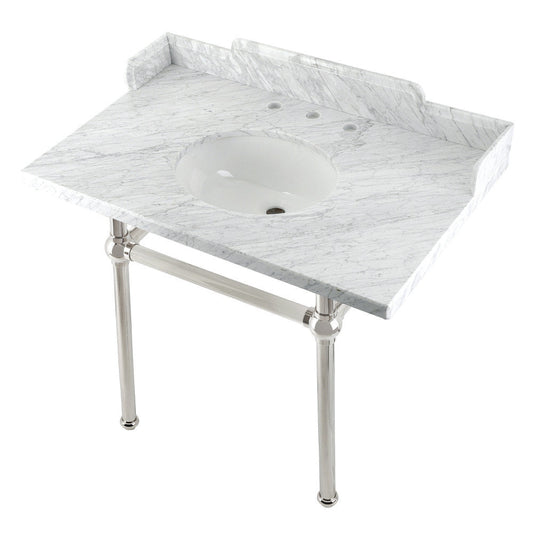 Pemberton 36 Inch Console Sink in Carrara Marble