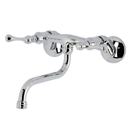 Kingston Wall-Mount Bathroom Faucet in Polished Chrome