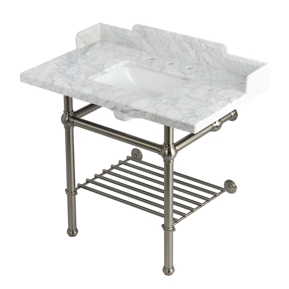 Pemberton 36 Inch Console Sink in Carrara Marble