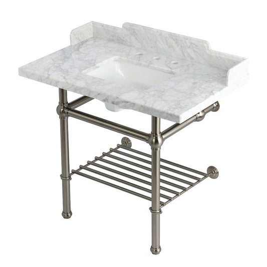 Pemberton 36 Inch Console Sink in Carrara Marble