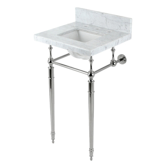 Edwardian 19 Inch Console Sink in Carrara Marble