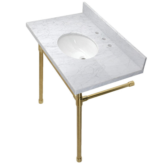 Dreyfuss 36 Inch Console Sink in Carrara Marble
