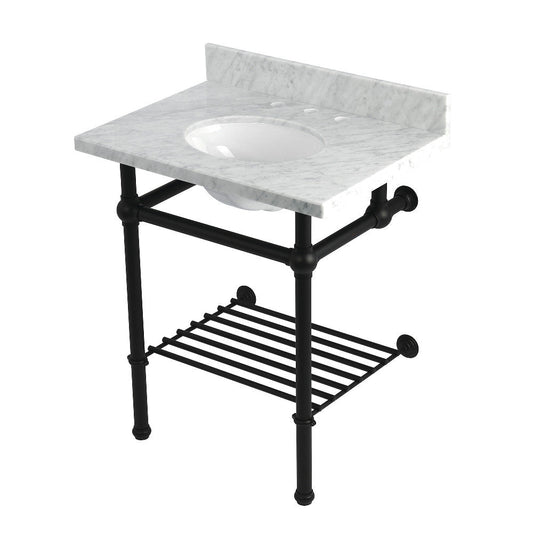 Templeton 30 Inch Console Sink in Carrara Marble