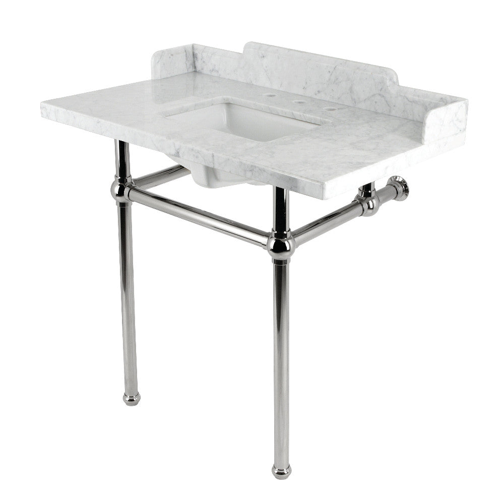 Pemberton 36 Inch Console Sink in Carrara Marble