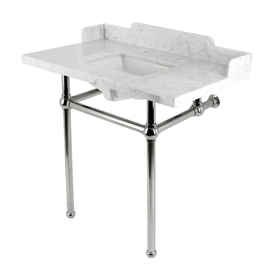 Pemberton 36 Inch Console Sink in Carrara Marble