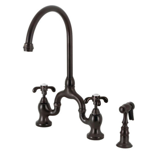 French Country Bridge Kitchen Faucet in Oil Rubbed Bronze