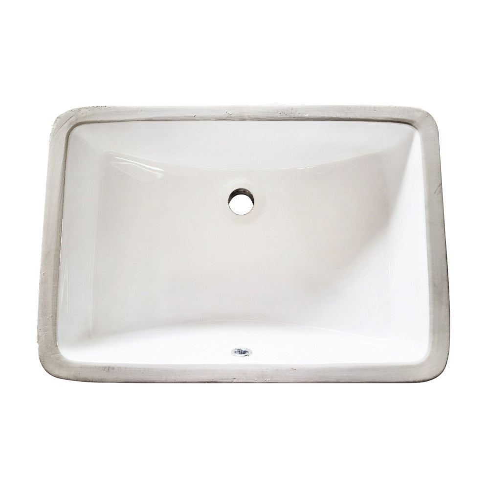 Piazza 20.69 Inch Undermount Bathroom Sink in White