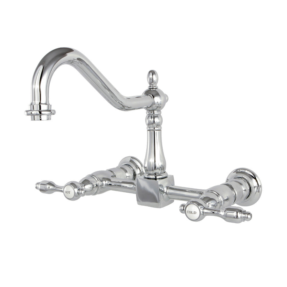 Tudor Wall Mount Kitchen Faucet in Polished Chrome