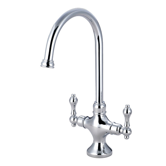 Vintage Two Handle Single-Hole Kitchen Faucet in Polished Chrome