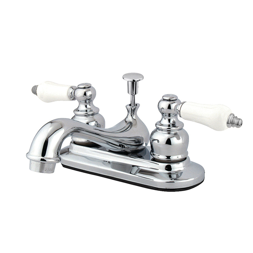 Restoration 4 Inch Centerset Bathroom Faucet in Polished Chrome