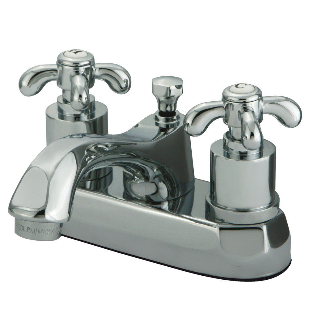 French Country 4 Inch Centerset Bathroom Faucet in Polished Chrome