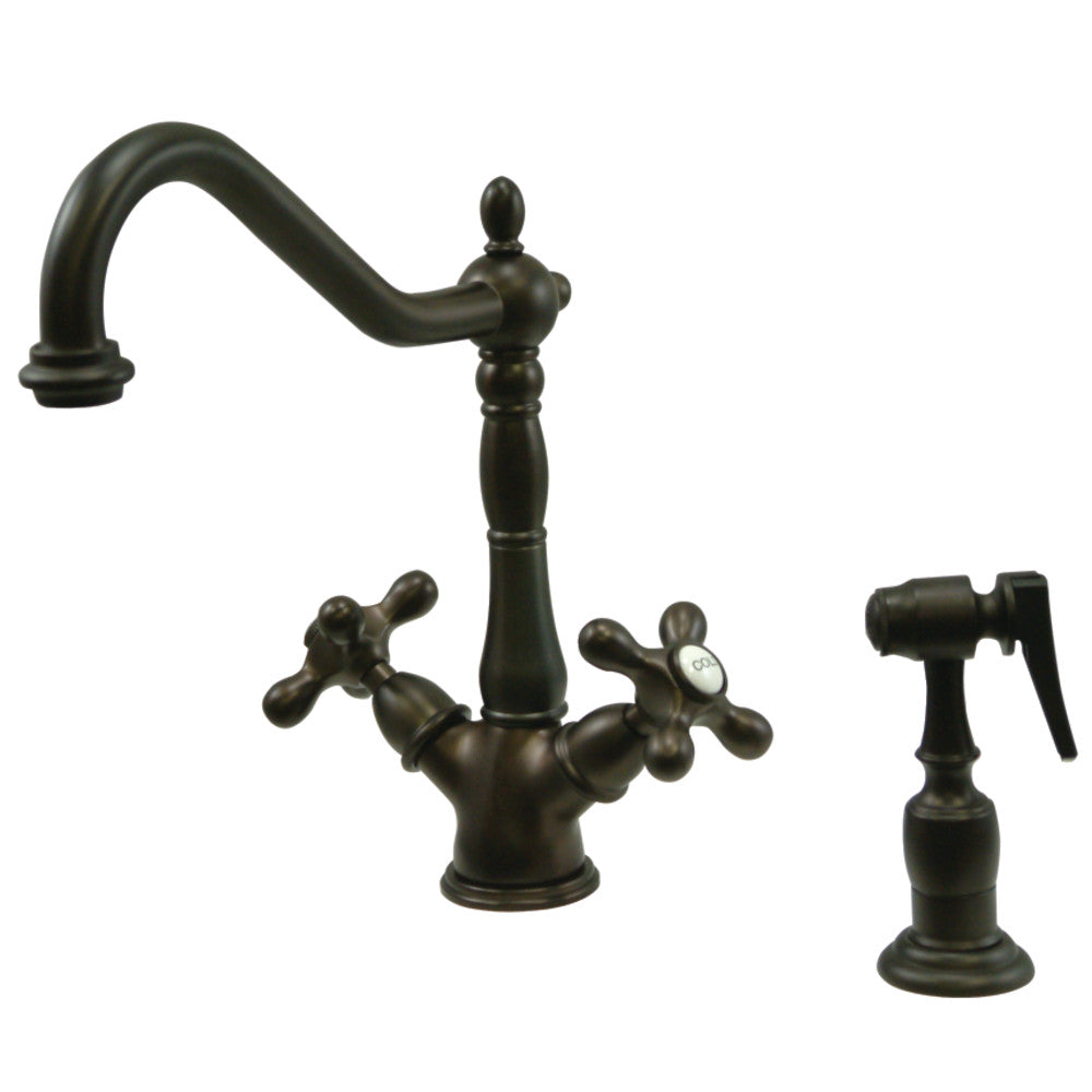 Heritage Two Handle Single-Hole Kitchen Faucet in Oil Rubbed Bronze