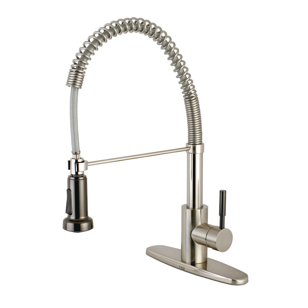 Kaiser Pre-Rinse Kitchen Faucet in Brushed Nickel/Black Stainless Steel
