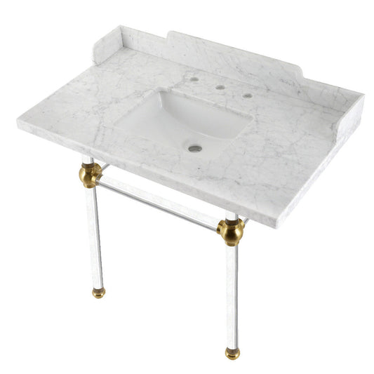 Pemberton 36 Inch Console Sink in Carrara Marble