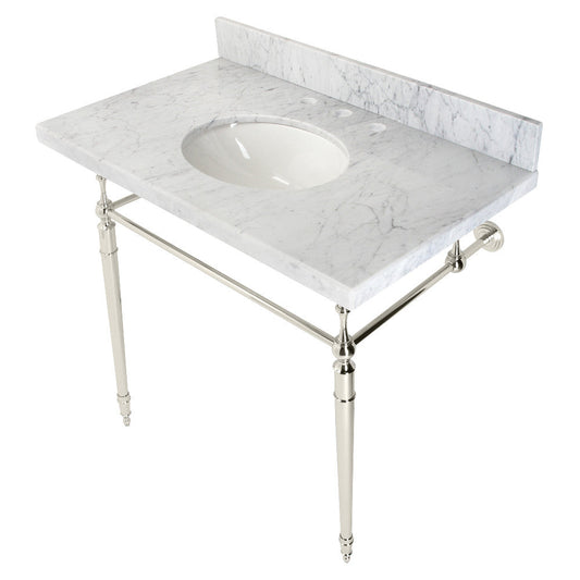 Edwardian 36 Inch Console Sink in Carrara Marble