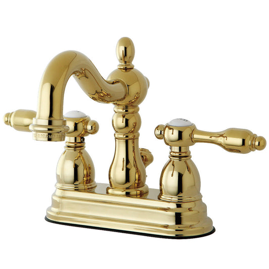 Tudor 4 Inch Centerset Bathroom Faucet in Polished Brass
