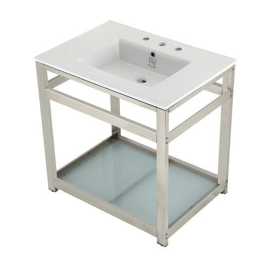 Quadras 31.13 Inch Console Sink in White