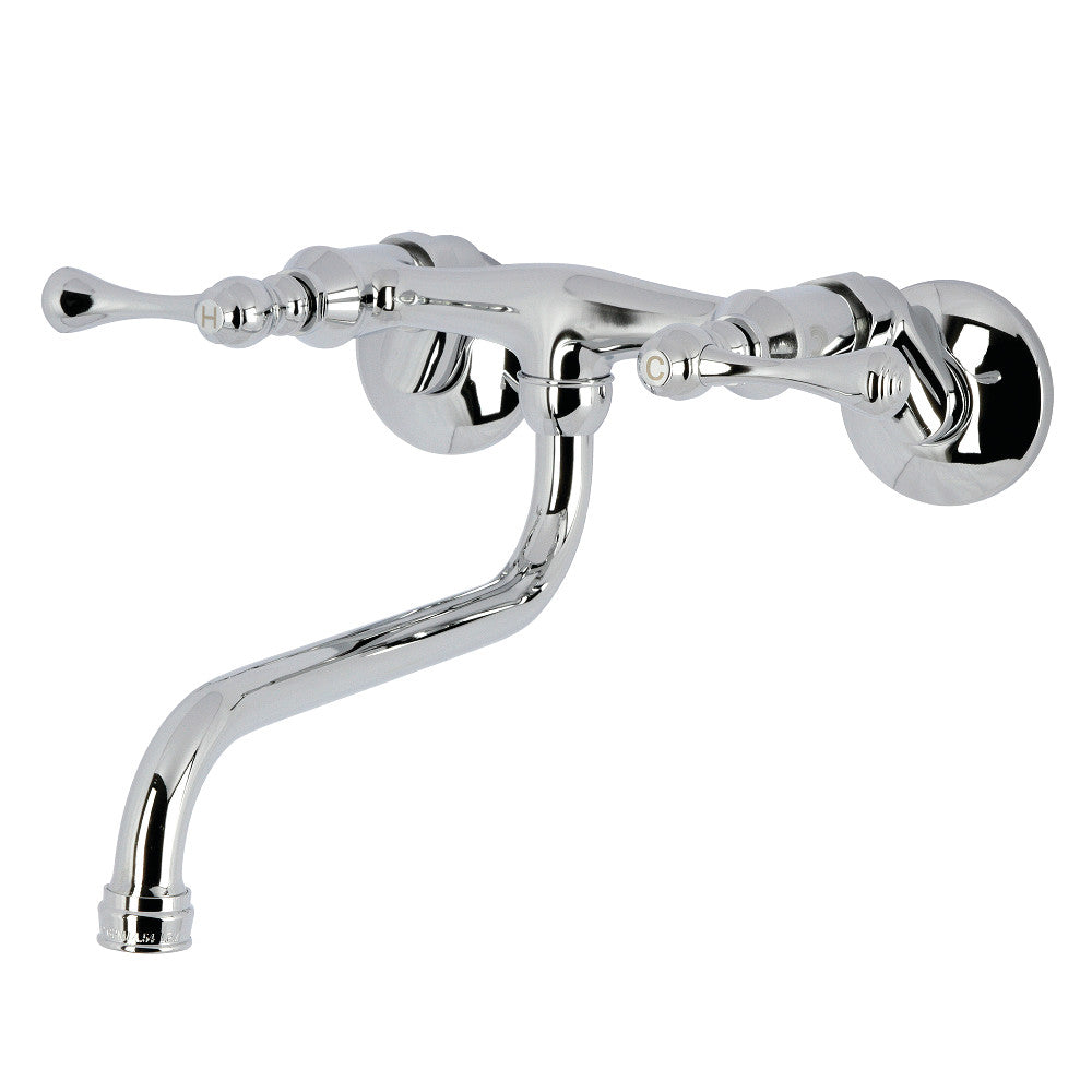 Kingston Wall-Mount Bathroom Faucet in Polished Chrome