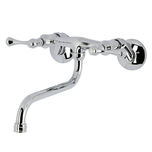 Kingston Wall-Mount Bathroom Faucet in Polished Chrome