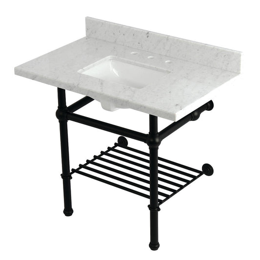 Templeton 36 Inch Console Sink in Carrara Marble