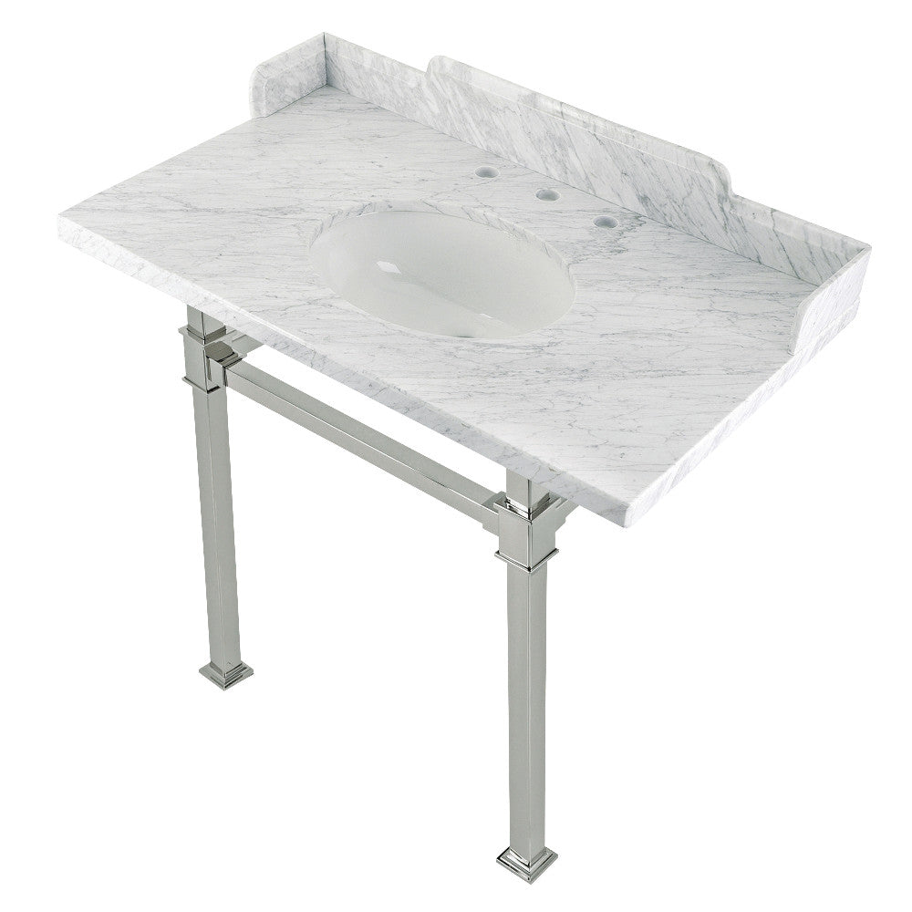 Viceroy 36 Inch Console Sink in Carrara Marble
