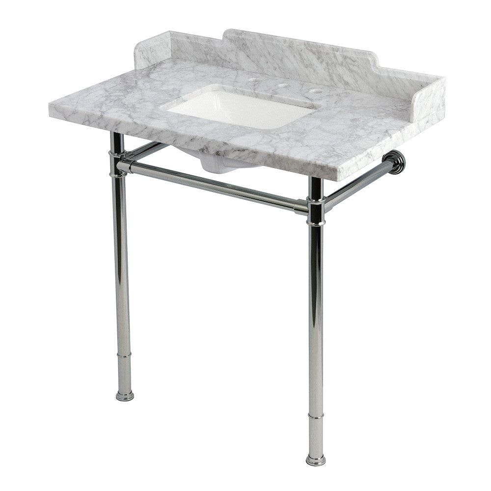 Wesselman 36 Inch Console Sink in Carrara Marble