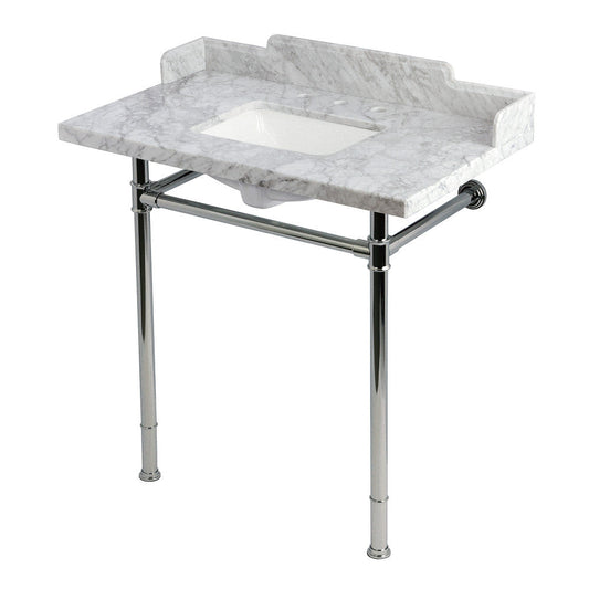 Wesselman 36 Inch Console Sink in Carrara Marble