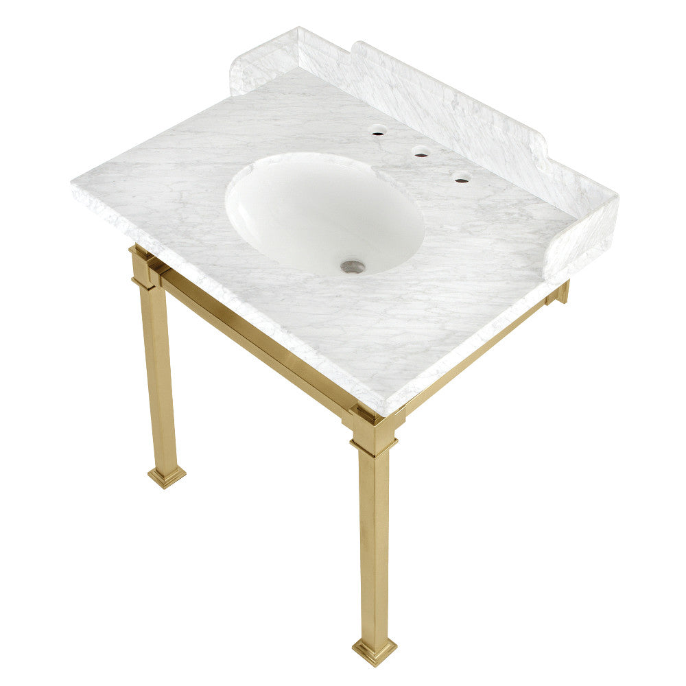 Viceroy 30 Inch Console Sink in Carrara Marble