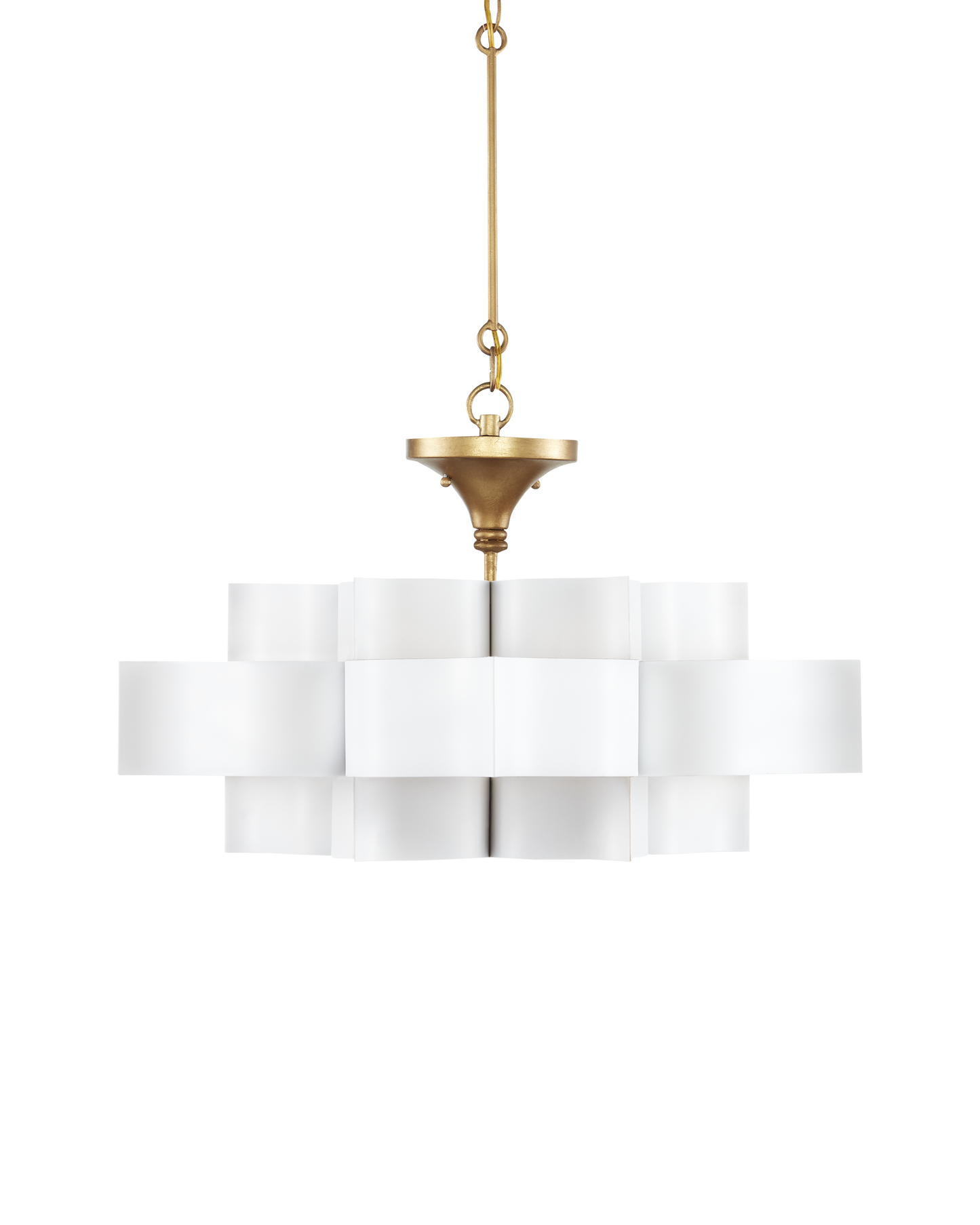 Grand Lotus Small White Chandelier