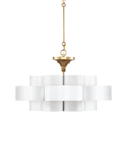 Grand Lotus Small White Chandelier