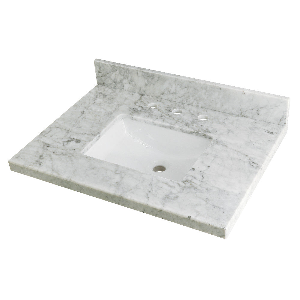 Templeton 30 Inch Vanity Sink Top in Carrara Marble