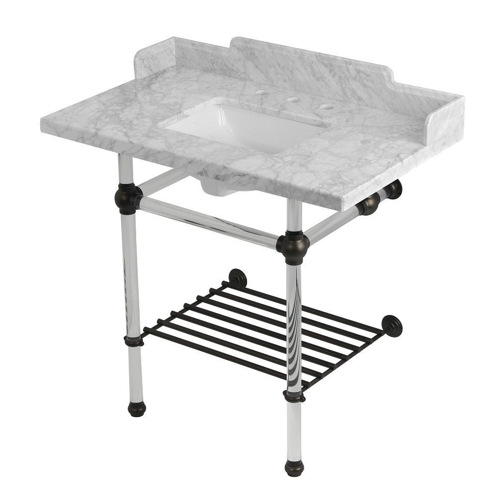 Pemberton 36 Inch Console Sink in Carrara Marble