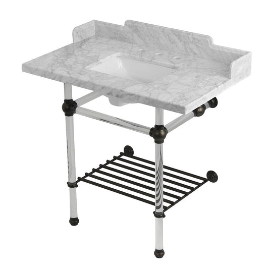 Pemberton 36 Inch Console Sink in Carrara Marble